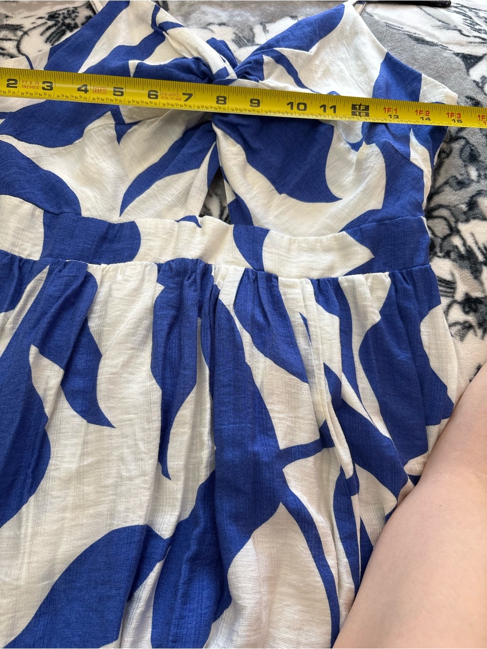 Cupshe Royal Blue and White Maxi Dress with Side Slit - Picture 11 of 13